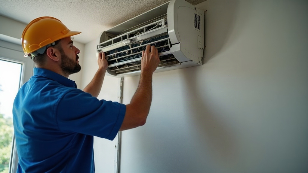 Newly installed air conditioning system with clean refrigerant lines at a residential property